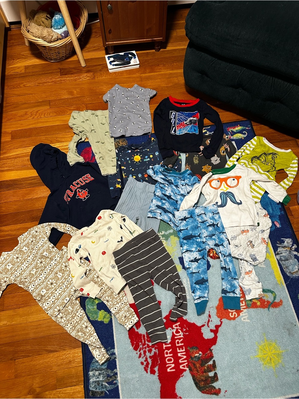 Bundle Mixed Baby/Toddler Pajama and Outfit Lot 18-24m blue green